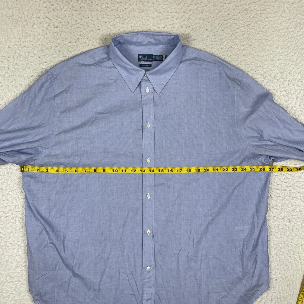 Polo Ralph Lauren Button Down Shirt Mens XXL Blue Oversize Fit End On End Cotton